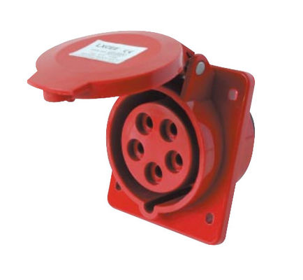 16A IP44 Industrial Power Sockets International Standard Panel Mounted Straight Socket