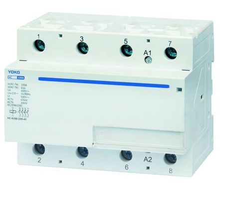 Kontaktor AC rumah tangga 24V dengan pemasangan sekrup dan impuls 4KV tahan tegangan