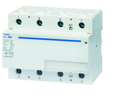 Kontaktor AC Rumah Tangga 4 Kutub untuk suhu sekitar -25°C-40°C dan 50/60Hz